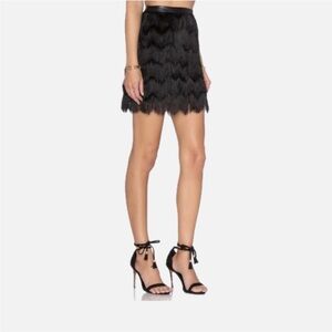 Max Studio Black Fringe Mini Skirt